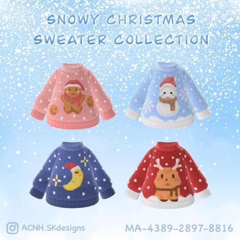 Acnh Christmas Sweater, Acnh Christmas Clothes, Sweater Animal Crossing, Acnh Christmas, Animal Crossing Paths, Acnh Clothes Codes, Animal Crossing Outfits, Ac Codes, Clothes Codes