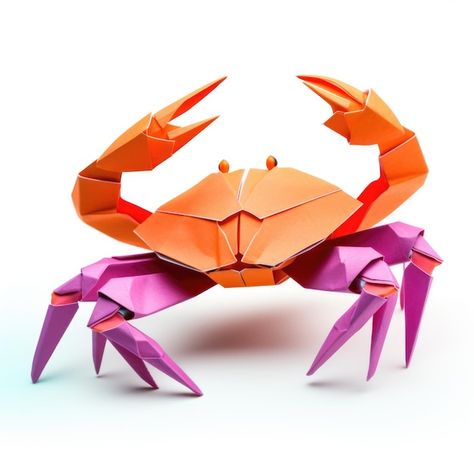 Crab Origami, Paper Craft, Crab, Graphic Resources, White Background, Origami, Paper Crafts, Anime, White