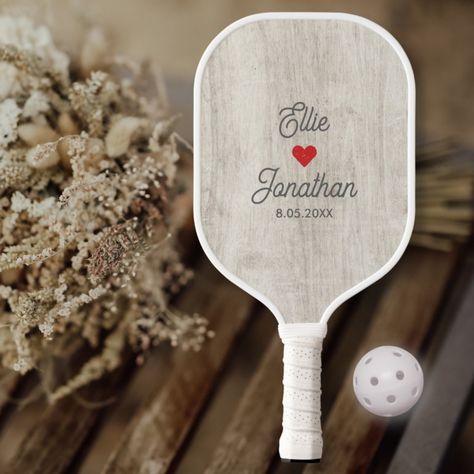 Pickleball Wedding Ideas, Light Wood Background, Honeymoon Activities, Bachelorette Bachelor Party, Couple Name, Rustic Wedding Gifts, Best Script Fonts, Bachelor Parties, Pickleball Gift