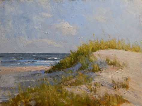 Beach Dunes Painting, Sand Dune Painting, Sand Dunes Painting, Sea Paintings, Beach Dunes, Mary Art, Seascapes Art, Beach Oil Painting, Summer Wall Art