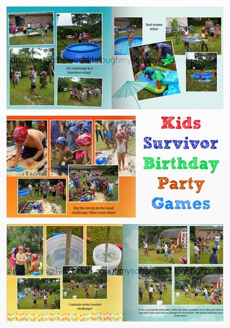 Discovering The World Through My Son's Eyes: Kids Survivor Birthday Party Games Survivor Beach Games, Survivor Birthday Party, Survivor Party Games, Survivor Theme, Survivor Idea, Survivor Challenges, Amazing Race Party, Survivor Games, Survivor Party