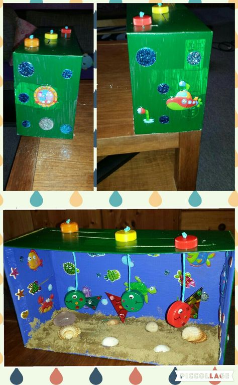 Aquarium Shark Habitat, Ocean Diorama, Bubble Crafts, Diorama Kids, Aquarium Craft, Projects Science, Octopus Crafts, Ocean Habitat, Ocean Projects