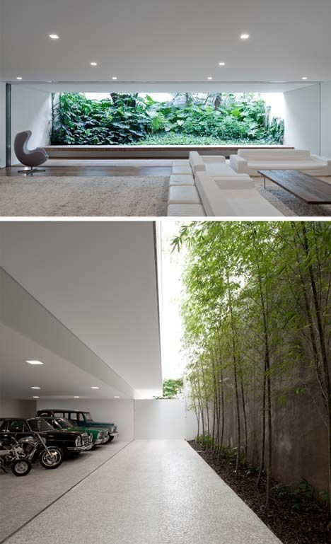 Indoor Garden Architecture, Nice Carport, House In Forest, Have Inspiration, Patio Interior, Inside And Outside, Green Interiors, Interior Garden, Architectural Inspiration