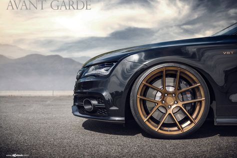 Gold Rims Wheels, Audi S7, Bronze Wheels, Gold Wheels, Black Audi, Black Car, Car Wrap, Jeep Grand Cherokee, Audi A4