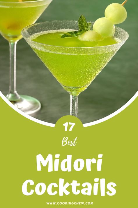 Cocktails With Midori, Midori Cocktails, Tokyo Tea, Green Cocktails, Midori Sour, Unique Cocktail Recipes, Kahlua Coffee Liqueur, Melon Liqueur, Best Alcohol