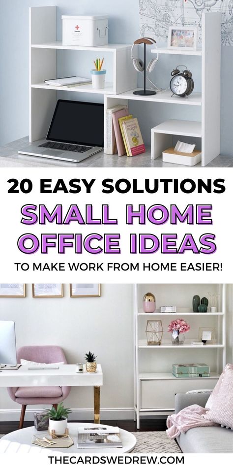 Work from home comfortably and easier with these home office ideas. I've made my own list of the best home office inspiration, small home office workspaces, small home office designs, home office designs for small spaces, and small home office ideas on a budget. Home Work Station Ideas Workspaces, Home Office Desk Small Spaces, Small Office Decor At Home, Apartment Home Office Small Spaces, Home Office For Small Spaces Bedroom, Simple Home Office Ideas Small Rooms, Small Home Office Inspiration Workspaces, Diy Home Office On A Budget Small Spaces, Relaxing Home Office Space Ideas