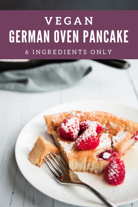 Quick Sweet Breakfast, German Oven Pancake, Vegan Pancake, Oven Pancakes, Vegan Pancake Recipes, Dutch Baby Pancake, Vegan Brunch, Vegan Pancakes, Vegan Living