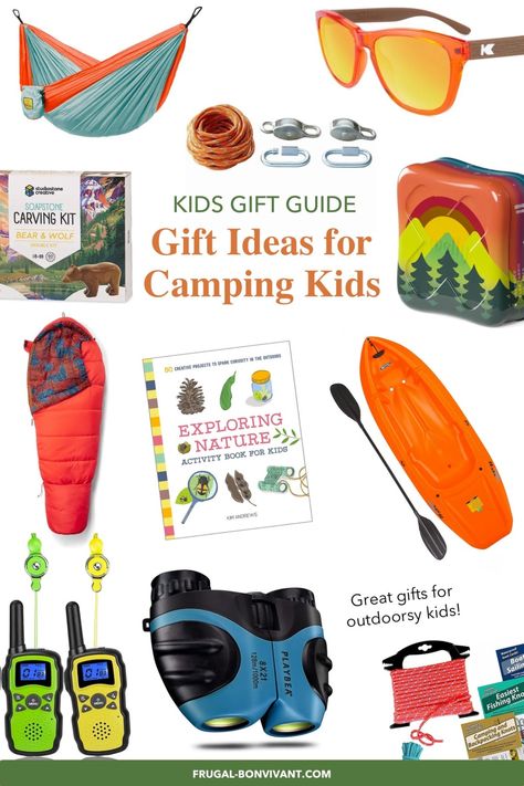 Our favorite gifts for camping kids are both fun and useful. Kids camping gifts are also a great way to get kids excited for new adventures and experiences. And it’s always handy to have a list at the ready for grandparents, family, and friends with your kid’s camping gift ideas. #camping #outdoorplay Fishing Gifts For Boys, Lake Gifts For Kids, Camping Essentials For Kids, Camping Easter Basket, Diy Wood Blocks, Camping Gift Basket Ideas, Camping Gift Basket, Camping For Kids, Outdoor Gifts For Kids