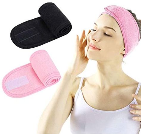 Facial Spa Headband - 2 Pcs Makeup Shower Bath Wrap Sport Headband Terry Cloth Adjustable Stretch Towel with Magic Tape (Black+white) : Amazon.ca: Sports & Outdoors Towel Headband, Terry Cloth Headband, Cleaning Methods, Towel Fabric, Make Up Hair, Spa Headband, Terry Towelling, Washing Powder, Practice Yoga