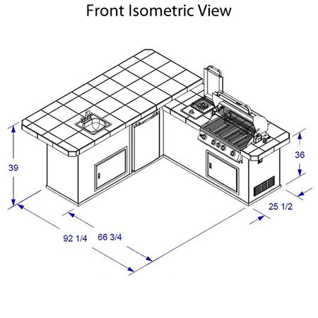 Bull Outdoor Gourmet-Q Grilling Island w/Built-In Grill Island Dimensions, Kitchen Island Dimensions, Diy Grill, Grill Island, Bbq Island, Outdoor Kitchen Island, Outdoor Grills, Kitchen Dimensions, Diy Pool