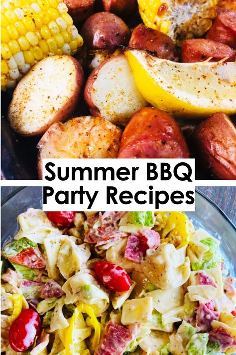 summer food ideas Cookout Salads, Desserts To Feed A Crowd, Sides Dinner, Bbq Dinner Party, Outdoor Party Foods, Recipes For Appetizers, Bbq Potluck, Bbq Party Food, Bbq Appetizers