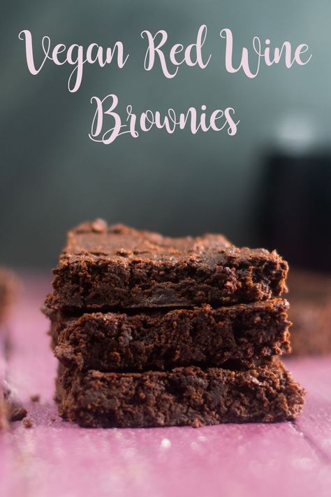 Rich, chocolaty brownies made with red wine. If you have leftover red wine, this is a great way to use it up! #wine #vegan #chocolate #recipes #desserts #dairyfree #redwine Red Wine Vegan Recipes, Leftover Red Wine Recipes, Wine Brownies, Red Wine Brownies, Red Wine Recipe, Vegan Chocolate Recipes, Vegan Wine, Vegan Brownies, Batter Recipe