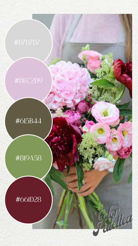 Florist Colour Palette, Wedding Flower Color Palettes, Valentines Color Palette, Flower Color Combinations, Floral Color Palette, Bedroom Ceiling Lights, Website Color Palette, Color Mixing Chart, Paint Color Inspiration