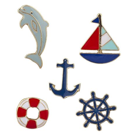 Home, Brooches & Pins, 2762, 3379, Goldtone Nautical Shipwreck Sailor Anchor Brooch Pin Set 5PCS - CZ17YSN0MI6  #Brooches #Pins #designer #jewelry #fashionwomen #outfits #Brooches & Pins Sailor Accessories, Unique Brooch, Sterling Silver Filigree, Shipwreck, Lovely Jewellery, Cleaning Jewelry, Designer Jewelry, Pin Collection, Stone Jewelry