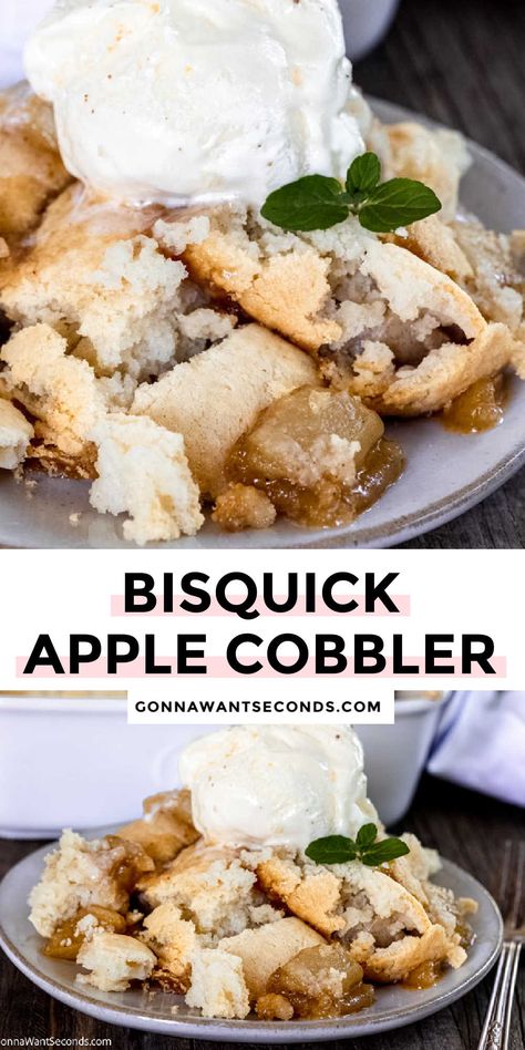 Bisquick Apple Cobbler, Cake Mix Apple Cobbler, Bisquick Cobbler Recipes, Bisquick Peach Cobbler, Cobbler With Bisquick, Apple Cobbler Easy, Peach Cobbler With Bisquick, Healthy Apple Desserts, Recipe Using Apples