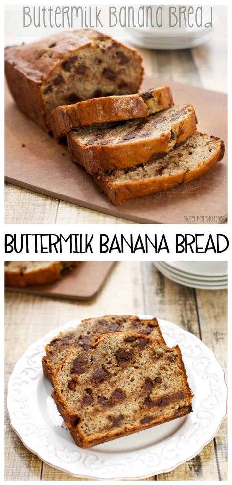 Buttermilk Banana Muffins, Substitute For Buttermilk, Buttermilk Banana Bread, Banana Buttermilk, Bread Sweet, Cinnamon Honey Butter, Buttermilk Recipes, Easy Banana Bread Recipe, Banana Chocolate Chip Muffins