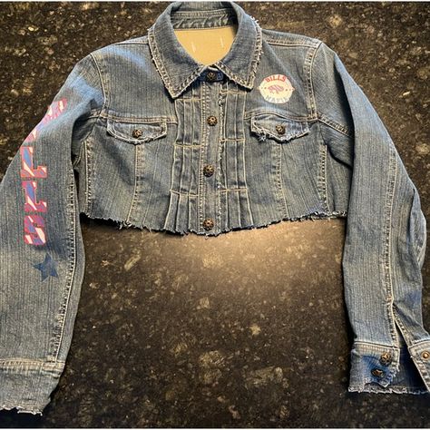 One of a kind Vintage Buffalo Bills Jacket Buffalo Bills Jean Jacket, Vintage Buffalo Bills, Vintage Jean Jacket, Buffalo Bills, Jean Jacket, Buffalo, Created By, Blazer