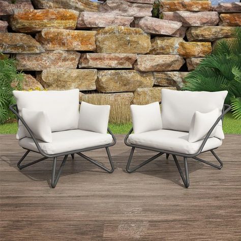 Outdoor – The Novogratz Metal Lounge Chairs, Patio Daybed, Outside Seating, Outdoor Patio Chairs, Patio Lounge Chairs, Patio Lounge, Patio Sofa, How To Clean Furniture, Lounge Chair Outdoor