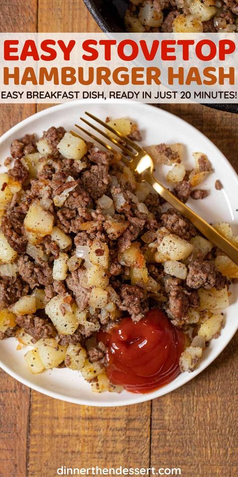 Eggs Ground Beef, Hamburger Meat Hashbrown Recipes, Hamburger And Fried Potatoes, Hamburger Meat Recipes Easy Skillet, Simple Hamburger Meals, Easy 1lb Hamburger Recipes, Easy Dinner Ideas For Hamburger Meat, Meal Ideas With Ground Beef And Potatoes, Hamburger And Eggs Breakfast