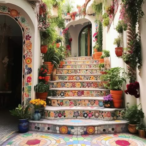 Mexican House Aesthetic, Mexican Bedroom Decor, Mexican Bedroom, Mexican Interior Design, Diy Moss, Mexican Interiors, Creative Tile, Sunken Living Room, Mexican Home Decor