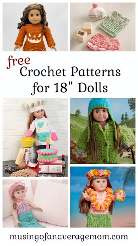 Free Doll Clothes Crochet Patterns, Crochet American Girl Doll Clothes Free, Doll Clothes Crochet Patterns Free, Crochet Baby Doll Clothes, Crochet Princess Dress, My Life Doll Clothes, Og Doll, Doll Printables, Crochet Halloween Costume