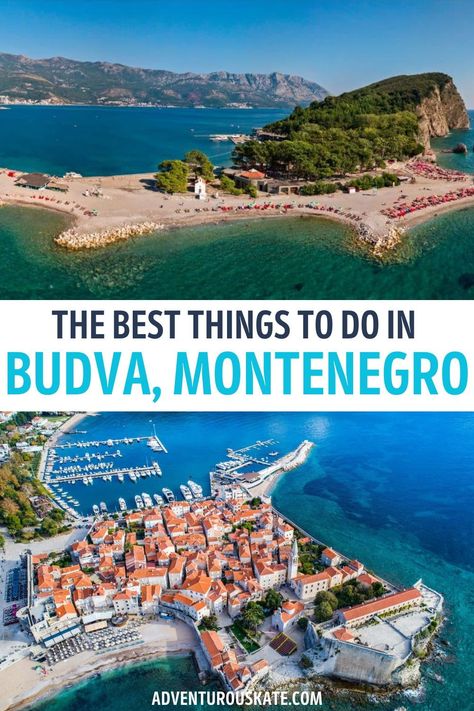 Budva is THE premier beach destination of Montenegro — and a hotspot of the Balkans. There are a ton of things to do in Budva — a town with beaches, high-rise apartments and hotels, nightclubs, restaurants, and a small old town that feels like a miniature Dubrovnik. | places to visit in budva | budva montenegro things to do | things to do in budva | budva things to do | best beaches in budva | best restaurants in budva | best towns montenegro Montenegro Travel, Kotor Montenegro, Balkans Travel, Voyage Europe, Countries To Visit, Perfect Itinerary, Koh Tao, Destination Voyage, Europe Travel Guide