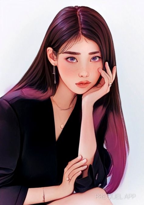 Kpop Idol Anime Art, Iu Cartoon, Iu Anime, Kpop Illustration, Iu Fanart, Custom Portrait Painting, Reflection Art, Kpop Art, 얼굴 그리기