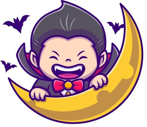 Cute Dracula With Moon And Bat Cartoon Vector Illustration - Icons by Canva Cute Dracula, Bat Cartoon, Dracula, One Design, Bat, Vector Illustration, Moon, Canvas