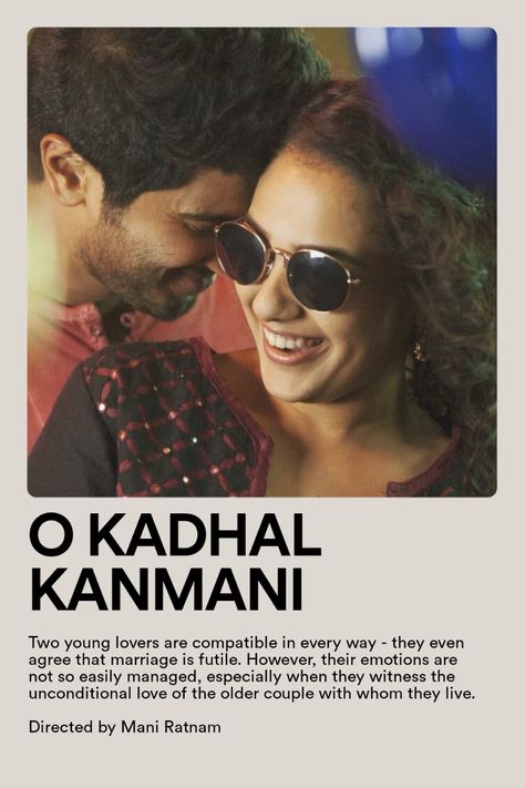 Directed by Mani Ratnam Tamil Movies Poster, Ok Kanmani Poster, Manirathnam Movie Frames, Ok Kanmani Aesthetic, Mani Ratnam Aesthetic, Ok Kanmani Art, Maniratnam Aesthetic, Ok Kanmani Wallpaper, Bollywood Movie Posters Art