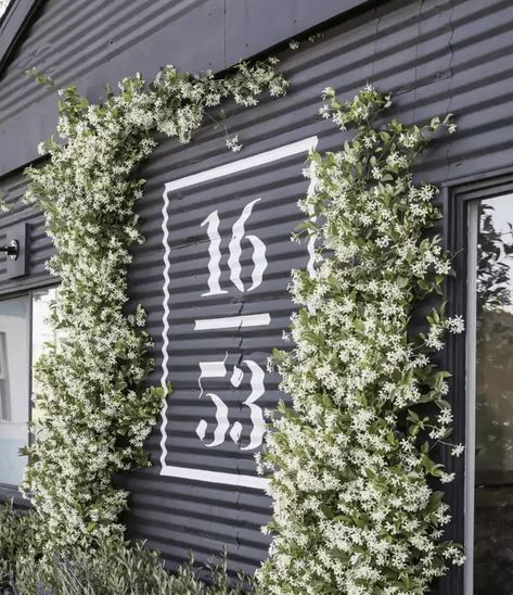 40 House Number Ideas to Up Your Curb Appeal Painted House Numbers, House Number Ideas, Matte Black House, Mindy Gayer Design, Pure Salt Interiors, Garden 2023, Holland House, Number Ideas, Black Houses