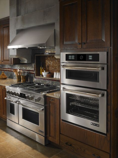 Bronze Appliances, Oven Kitchen, Wall Ovens, Outdoor Kitchen Appliances, Stone Floor, Kitchen Stove, Steel Appliances, Convection Oven, Double Oven