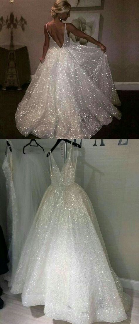 Formal Dresses Long Elegant, Glitter Wedding Dress, Sparkly Wedding Dress, Sparkle Wedding Dress, Celestial Wedding, The Prom, Sparkly Wedding, Dream Wedding Ideas Dresses, Sparkly Dress