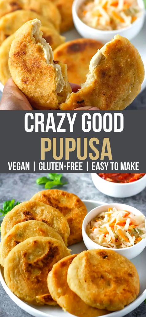 Healthy Pupusas Recipe, Recipes With Vegan Cheese, Gluten Free Pupusas, Vegan Tortillas Recipe, Vegan Salvadoran Food, Papusa Recipe Vegan, Vegan Pupusas Recipe, Vegan Mexican Bread, Vegan Mexican Meals