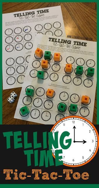 FREE Telling Time Tic Tac Toe Game - this is such a fun, clever NO PREP clock game to help kids learn to tell time to the hour. There are 2 ways to play to reinforce identifying clocks and drawing hour hands: reusable and NO PREP!! Perfect for prek, kindergarten, and first grade classrooms, summer learning, extra practice, and homeschooling. Telling Time Games, Telling Time Activities, Clock Games, Telling Time Practice, Learn To Tell Time, Time To The Hour, Time Games, Math Time, Tic Tac Toe Game