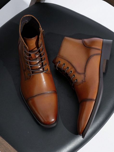 AMY8186-brown  Collar     Embellished   Men Shoes Brown Dress Shoes Men, Leather Dress Boots, Mens Brown Dress Shoes, Mens Suede Boots, Mens Brown Boots, Mens Sandals Fashion, Dress Leather Boots, Mens Dress Boots, Brown Dress Shoes