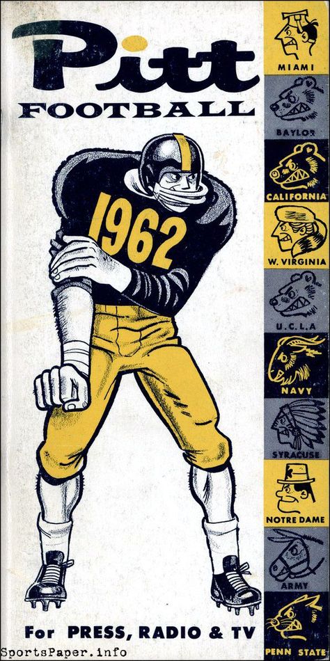 College Football Logos, Vintage Shirt Design, Pittsburgh Panthers, Football Illustration, Sport Inspiration, Sport Illustration, Retro Sports, Sport Art, Sports Graphics