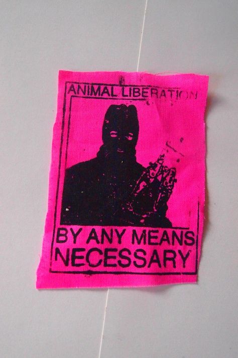 Animal Liberation Front by Any Means Necessary - Etsy Finland Eco Anarchism, Any Means Necessary, Animal Activism, Animal Liberation, By Any Means Necessary, Screen Printing Ink, Heart Patches, Printing Ink, Diy Charms