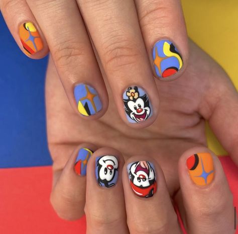 Animaniacs Nails, Courage Nails, Courage The Cowardly Dog Nails, Wow Nails, Crazy Nails, Nail Inspiration, Nail Art, Nails, Disney