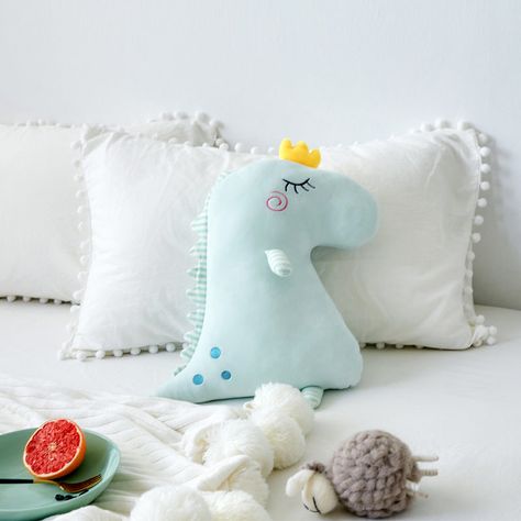 Buy Plush Soft Cute Cartoon Pink Dinosaur Stuffed Animal Toy – FMOME TOYS Sleeping Dinosaur, Dinosaur Cushion, Diy Girls Bedroom, Diy Unicorn, Baby Boy Bedroom, Girls Playroom, Funny Pillows, Softie Pattern, Big Plush