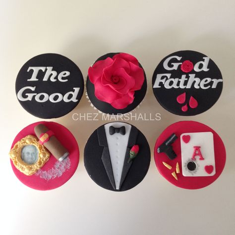 Godfather Cupcakes Godfather Cookies, 40th Birthday Themes, Godfather Movie, 50th Bday, God Father, Movie Themes, Birthday Themes, Cookie Ideas, God The Father