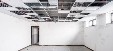 Learn about the advantages of drywall ceilings and drop ceilings in your basement. Which one should you use? Remove Drop Ceiling, Drop Tile Ceiling, Finishing A Basement, Drop Ceilings, Basement Ceiling Options, Ceiling Remodel, Tile Ceiling, Hanging Drywall, Drop Ceiling Tiles