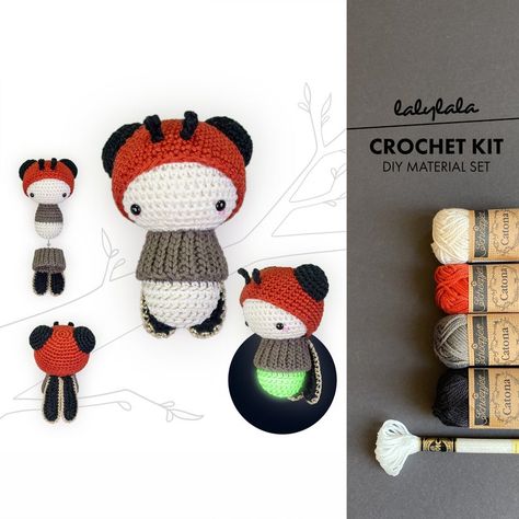 Little Red Riding Hood Nesting Doll Set – You’ve Never See Such Creative Crochet! | KnitHacker Firefly Amigurumi, Amigurumi Hat, Glow In The Dark Crochet, Wing Suit, Dark Crochet, Diy Glow In The Dark, Diy Glow, Crochet Supplies, Dark Material