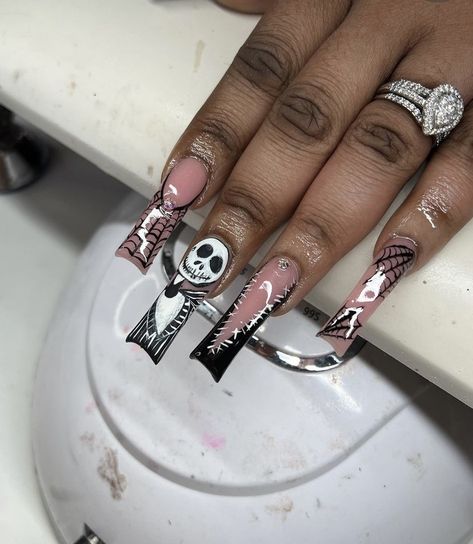 Jason Halloween Nails, Terrifier Nails, Soul Eater Nails, Jason Nails, Chucky Nails, Spooky Nails, Halloween Acrylic, Halloween Acrylic Nails, Grunge Nails