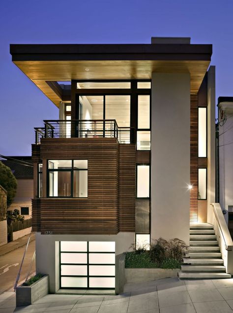 Bernal Heights Residence by SB Architects | HomeDSGN, a daily source for inspiration and fresh ideas on interior design and home decoration. Contemporary Exterior Design, Rumah Moden, Home Designs Exterior, Small Modern Home, Container Architecture, Contemporary Exterior, تصميم للمنزل العصري, التصميم الخارجي للمنزل, Design Exterior