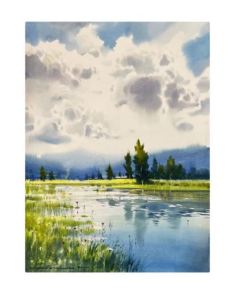 Water Colour Art Landscape, Landscape Paintings Watercolor, Dramatic Composition, Watercolor Landscape Tutorial, Atmospheric Perspective, Landscape Tutorial, Fun Tattoo, Makeup Photoshoot, Watercolor Scenery