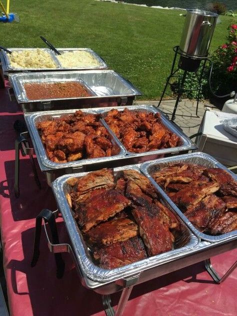 Call us for a catering quote! We cater from 20-5000 | Wedding buffet food, Wedding food drink, Buffet food Bbq Party Food, Wedding Buffet Food, Deco Buffet, Backyard Bbq Party, Wedding Food Drink, Catering Ideas Food, Party Food Buffet, Reception Food, Wedding Reception Food