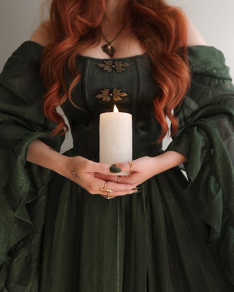 🕯️🌱 Blessed Imbolc 🌱🕯️ . The fourth outfit in my Sabbat series, Imbolc - celebrated on the 7th August in the Southern Hemisphere - is inspired by the Celtic Goddess, Brigid 🌱 The Wheel of The Year has turned and it’s time to celebrate Imbolc, the harbinger of Spring and a time for renewal, rebirth & the welcoming of brighter days after the darkness of Winter. Imbolc ushers in the first stirrings of growth within the earth, as the new sprouts begin to stretch towards the sun and start again ... Brigid Doll, Blessed Imbolc, Celebrate Imbolc, Goddess Brigid, Elven Woman, Green Academia, The Wheel Of The Year, Goddess Outfit, Celtic Goddess