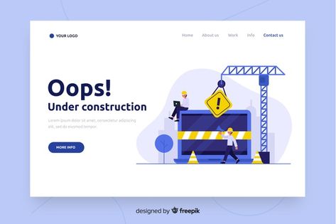 Under construction landing page template Free Vector Website Under Construction Design, Construction Landing Page, Under Construction Website, Resume Format Download, Clever Halloween, Site Under Construction, Clever Halloween Costumes, Info Design, Website Maintenance