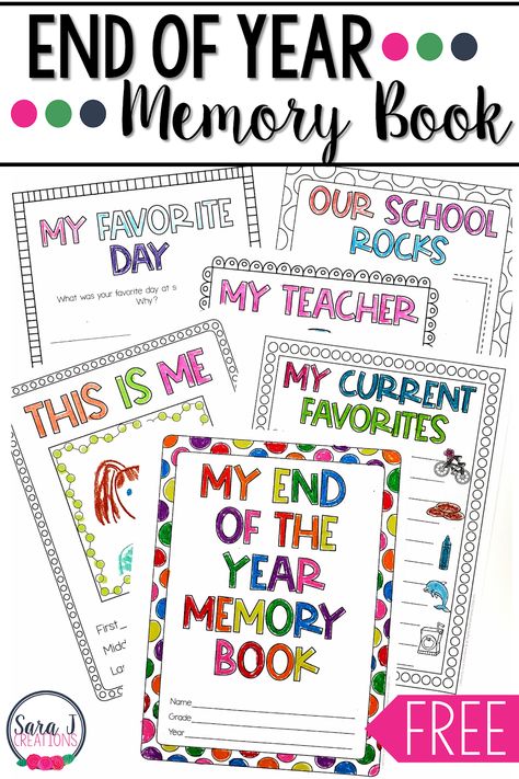 My Favorite Memory Printable Preschool, Free End Of School Year Printables, End Of Year Memory Book Kindergarten, Prek Memory Book Free Printable, Last Week Of School Activities 1st Grade, Preschool Last Week Of School Activities, Pre K Memory Book Ideas, Pre K Memory Book, Preschool Memory Book Printables Free