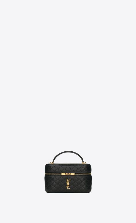 GABY mini vanity bag in lambskin | Saint Laurent | YSL.com Ysl Vanity Bag, Ysl Mini Bag, 2024 Manifestation, Mini Vanity, Saint Laurent Women, Rose Bag, Vanity Bag, Wallet Pouch, Armani Belt